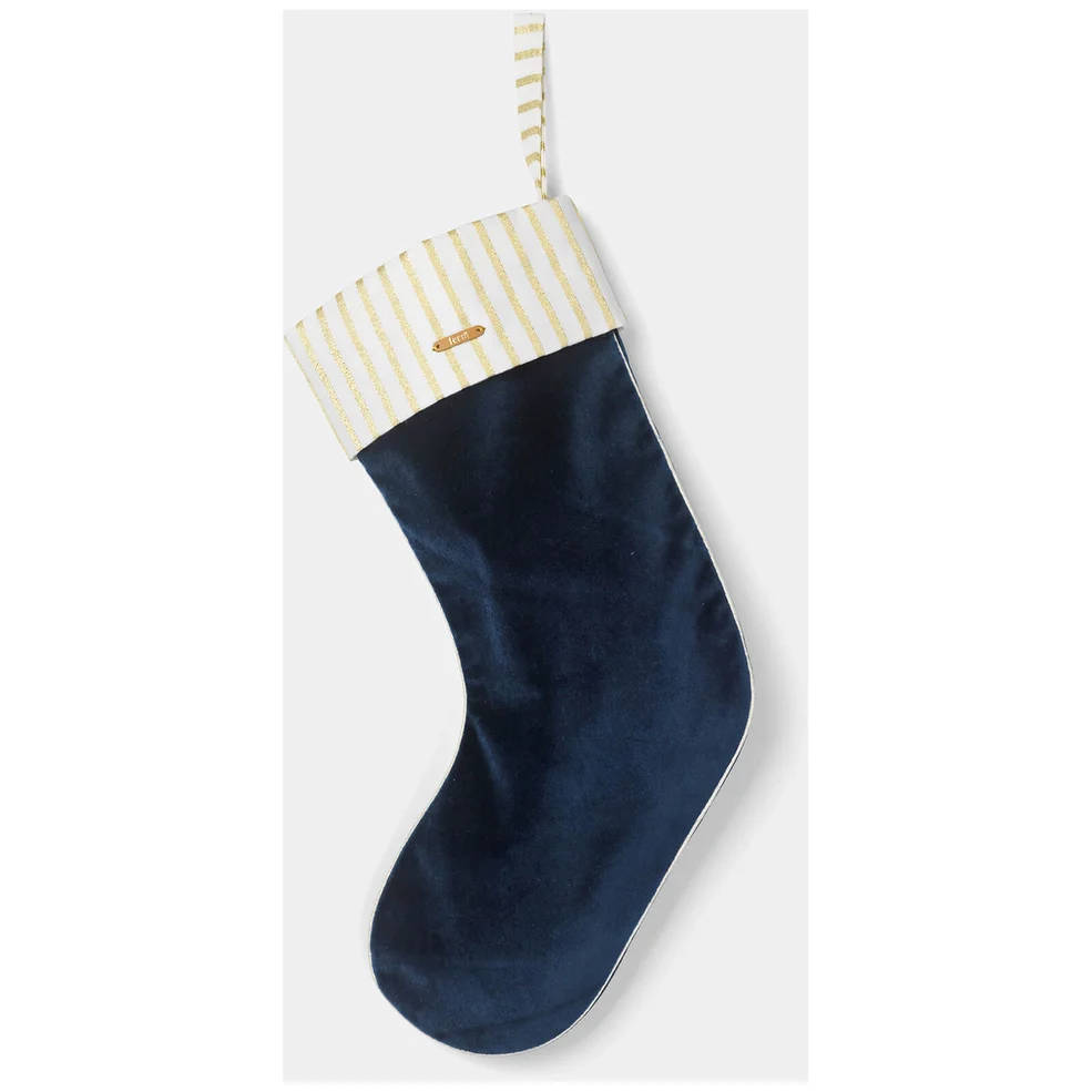 Ferm Living Christmas Velvet Stocking - Blue Image 1