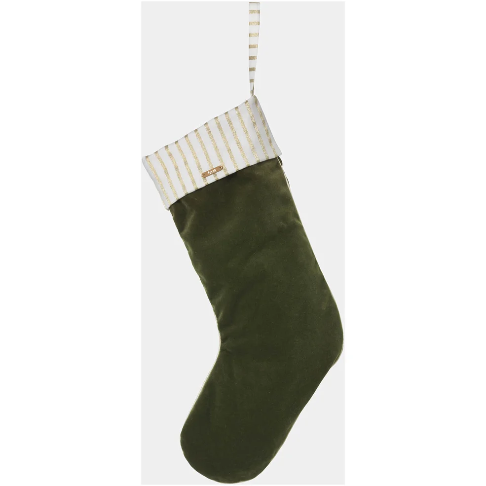 Ferm Living Christmas Velvet Stocking - Green Image 1