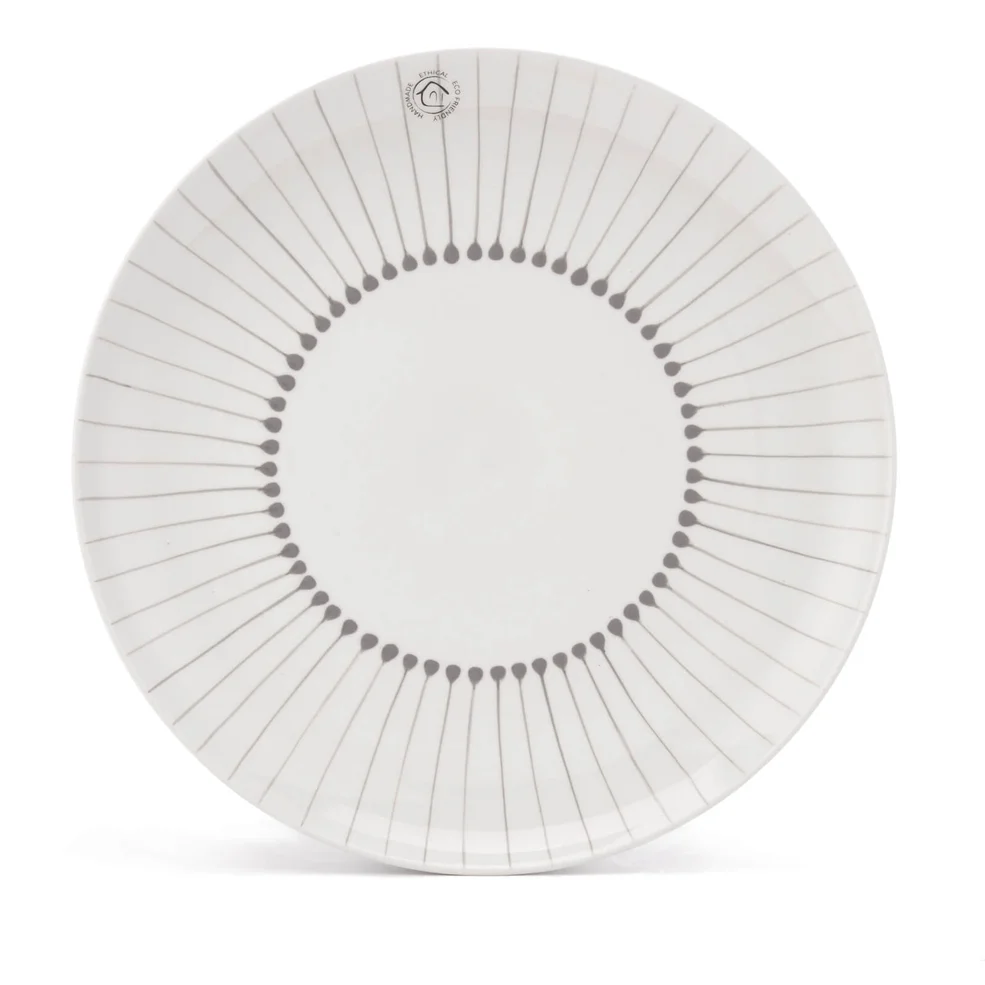Nkuku Iba Ceramic Plate - Grey - Dinner Plate Image 1
