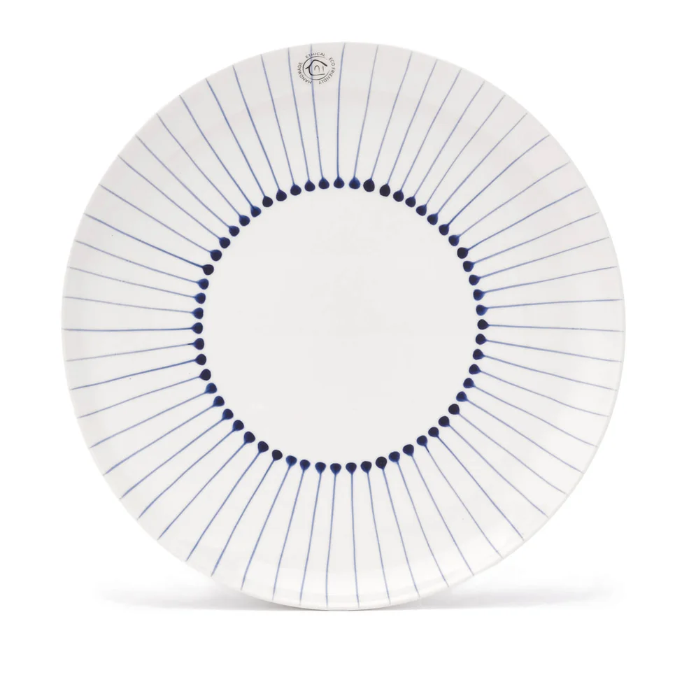 Nkuku Iba Ceramic Plate - Indigo - Dinner Plate Image 1