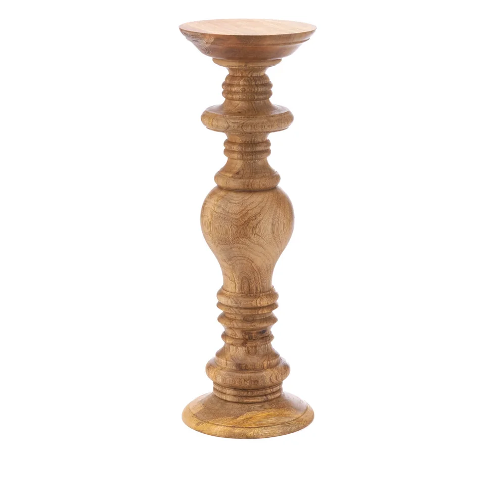 Nkuku Akello Candle Stick - Mango Wood - 46cm Image 1