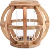 Nkuku Kabu Wooden Lantern - Mango Wood - Small - Image 1