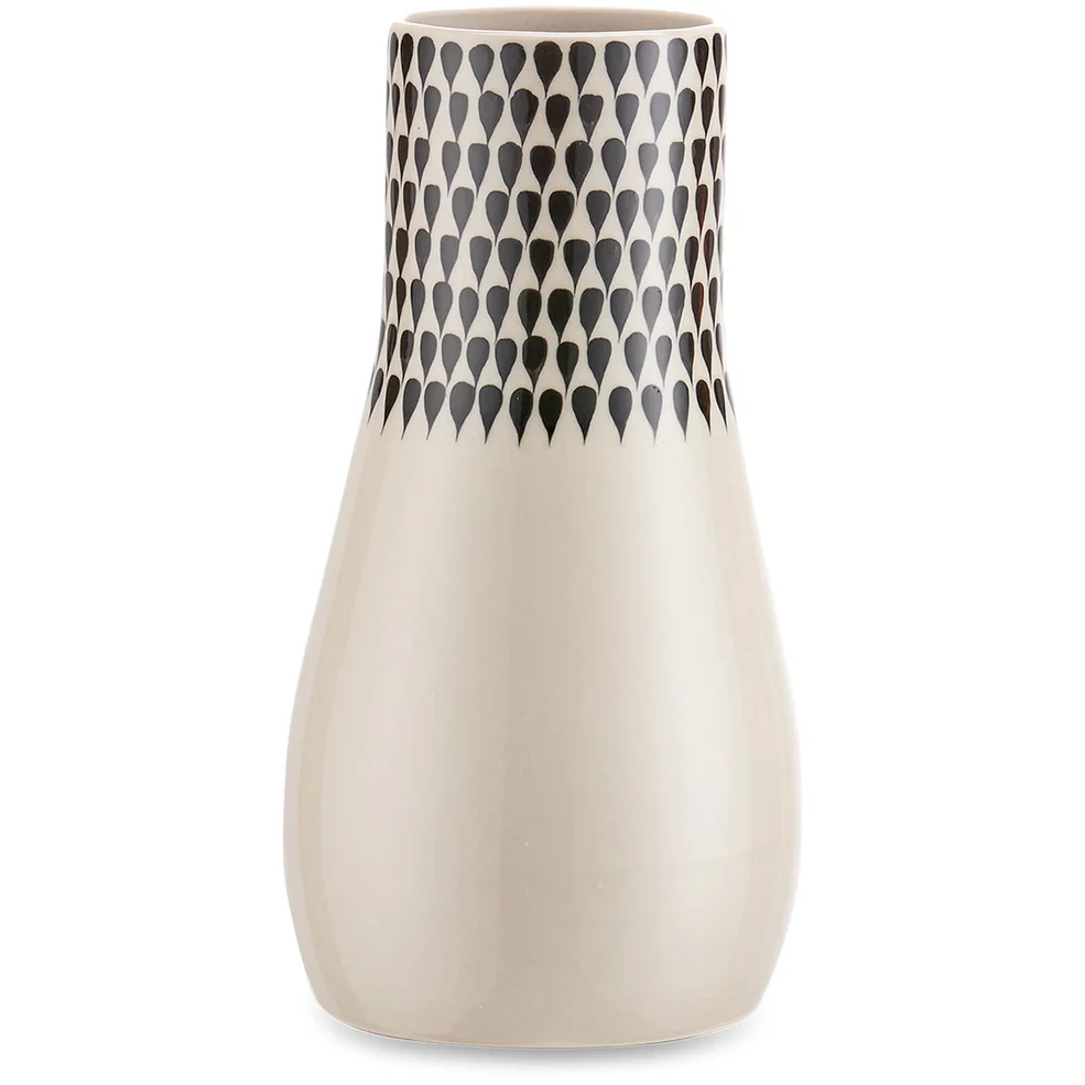 Nkuku Matamba Ceramic Vase - Black Droplets - 19cm Image 1