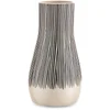 Nkuku Matamba Ceramic Vase - Black Lines - 19cm - Image 1