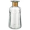 Nkuku Chara Hammered Bottle - Clear Glass & Antique Brass - 18cm - Image 1