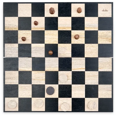 Nkuku Mango Wood Chess & Draughts - Mango Wood