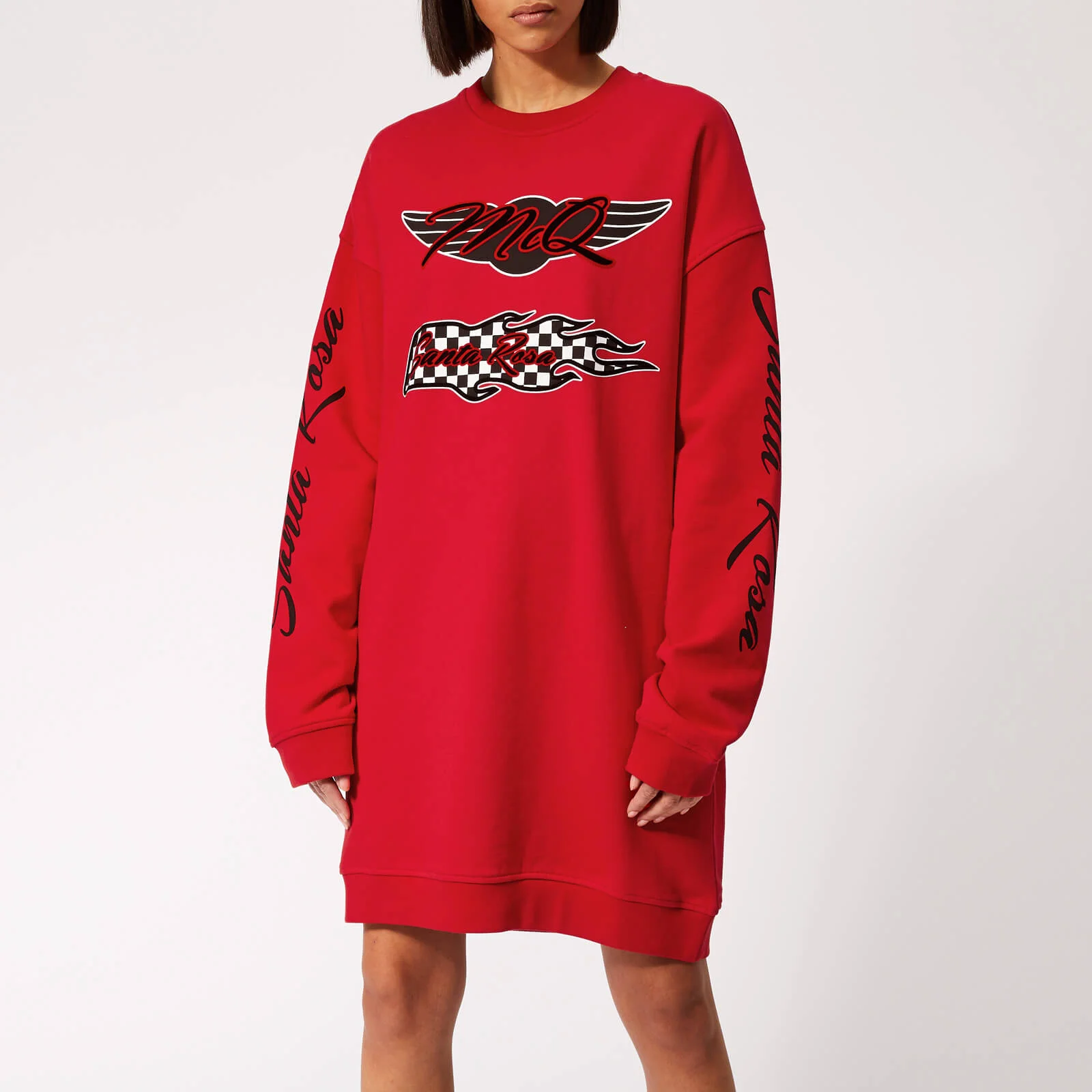 McQ Alexander McQueen Women's Slouchy Sweat Dress - Cadillac Red Image 1