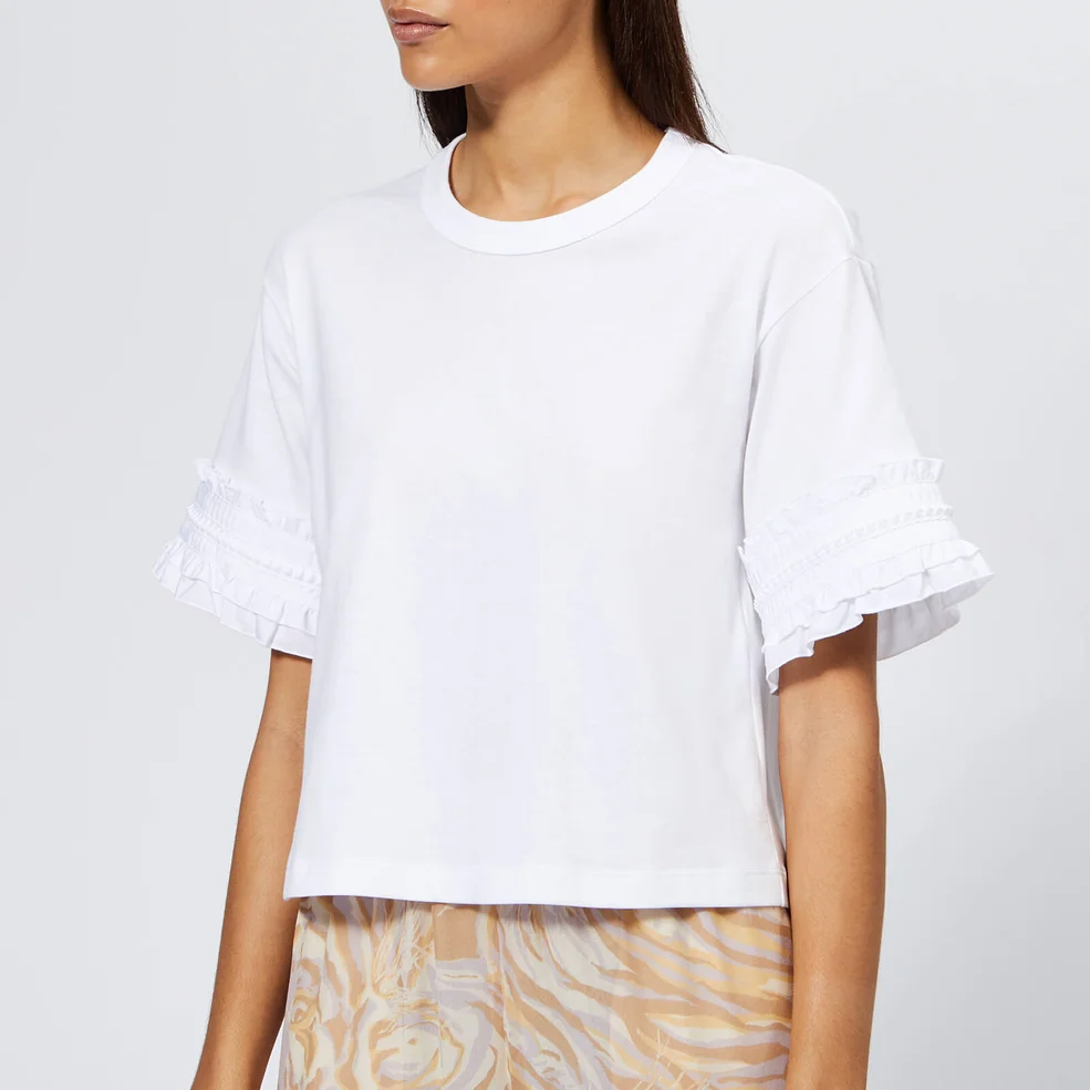 See By Chloé Women's Sleeve Detail T-Shirt - White Powder Image 1