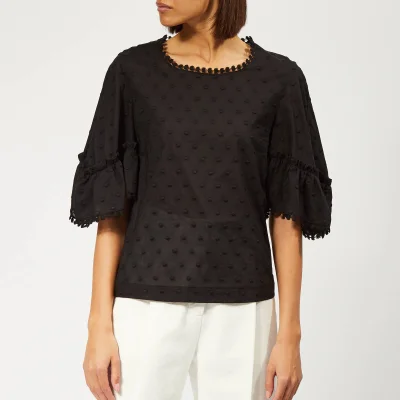 See By Chloé Women's Voile Dotted Blouse - Black