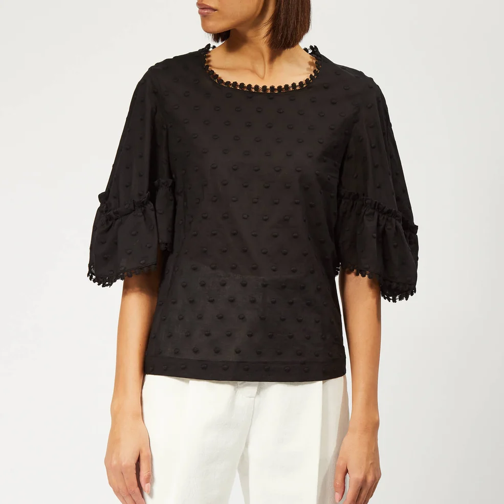 See By Chloé Women's Voile Dotted Blouse - Black Image 1