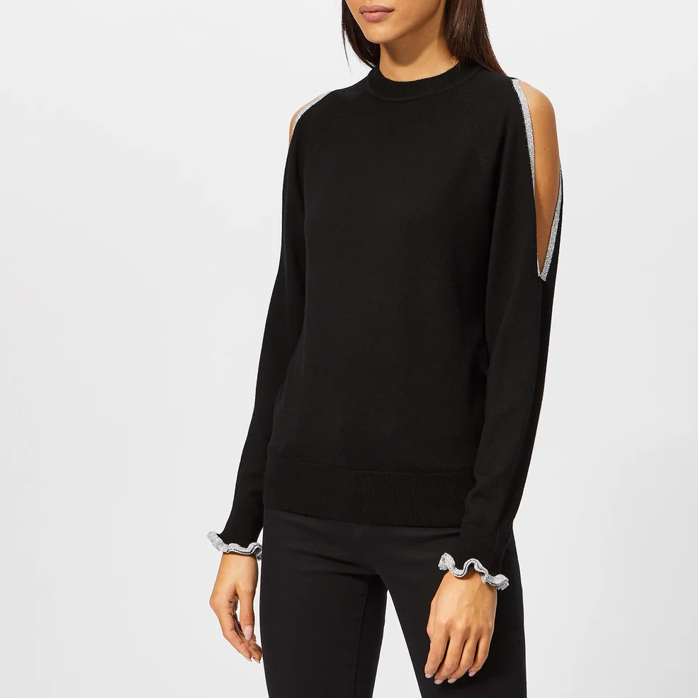 See By Chloé Women's Cold Shoulder Knitted Jumper - Black Image 1