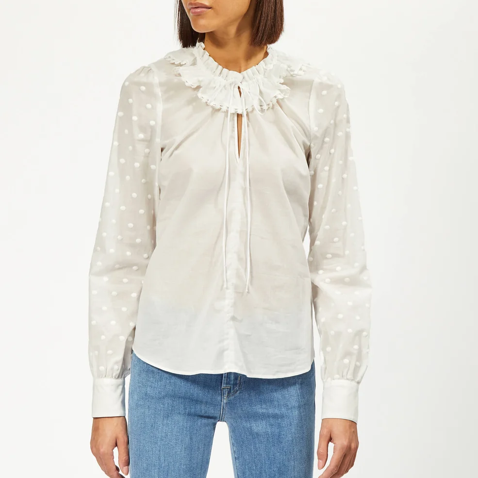 See By Chloé Women's Voile Dotted Blouse - White Image 1