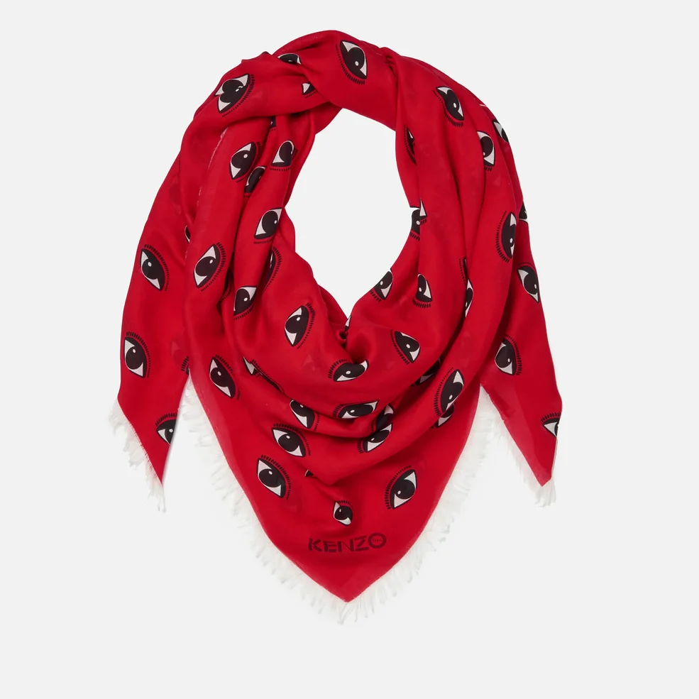 KENZO Women's Multi Eyes Square Scarf - Midnight Red Image 1