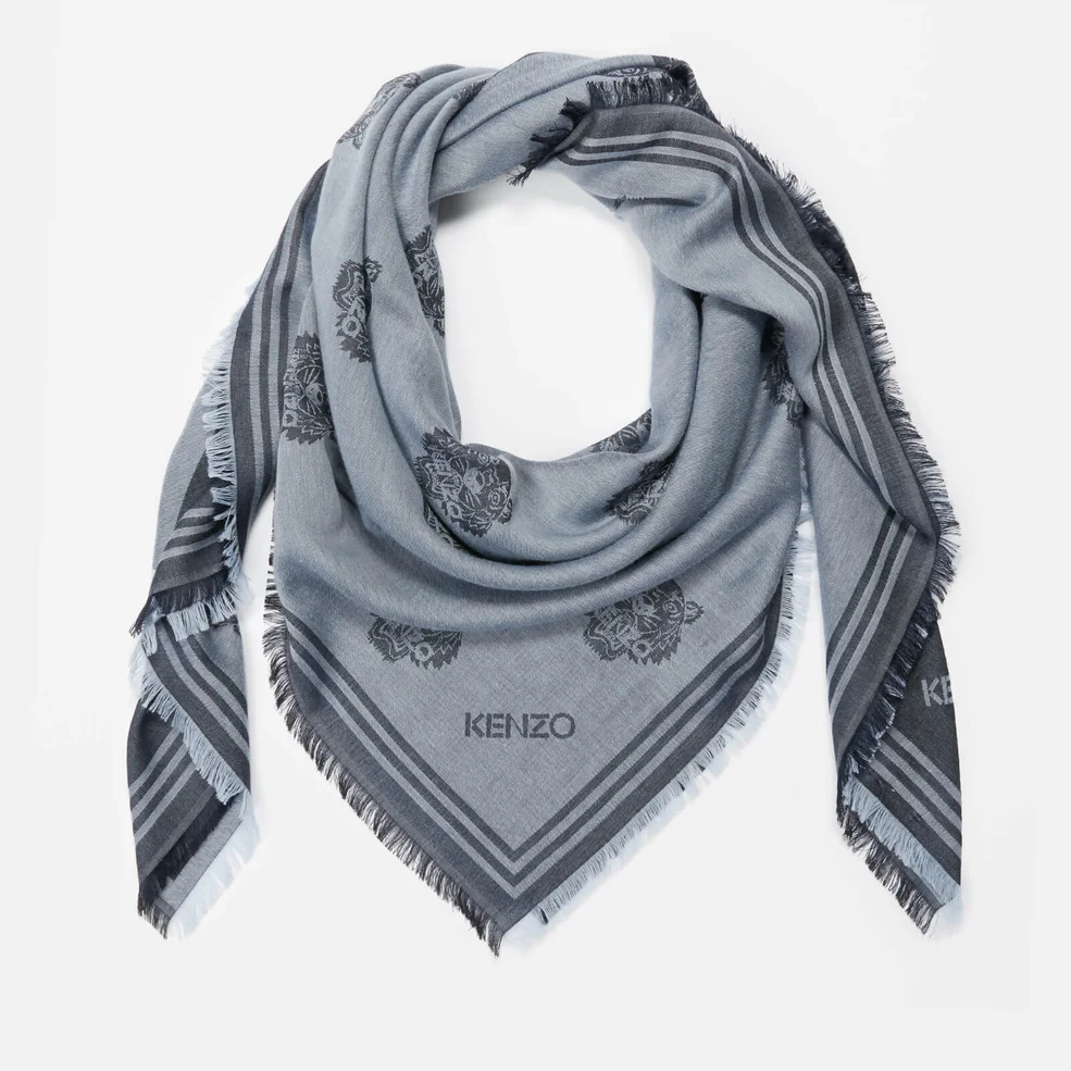 KENZO Women's Tiger Heads Carre Scarf - Anthracite Image 1