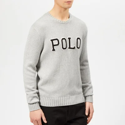 Polo Ralph Lauren Men's Embroidered Logo Knitted Jumper - Andover Grey Heather