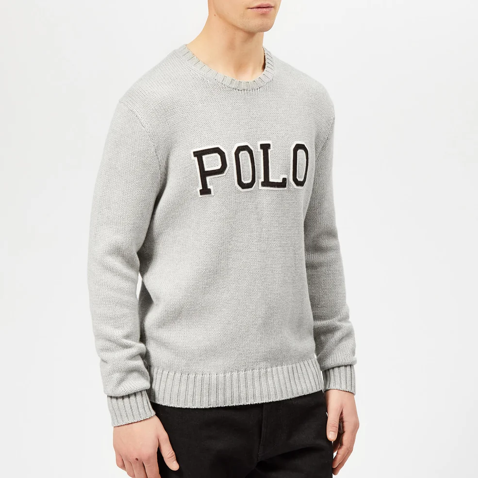 Polo Ralph Lauren Men's Embroidered Logo Knitted Jumper - Andover Grey Heather Image 1