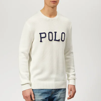 Polo Ralph Lauren Men's Logo Crew Neck Knitted Jumper - White