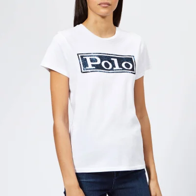 Polo Ralph Lauren Women's Sequin Polo T-Shirt - White