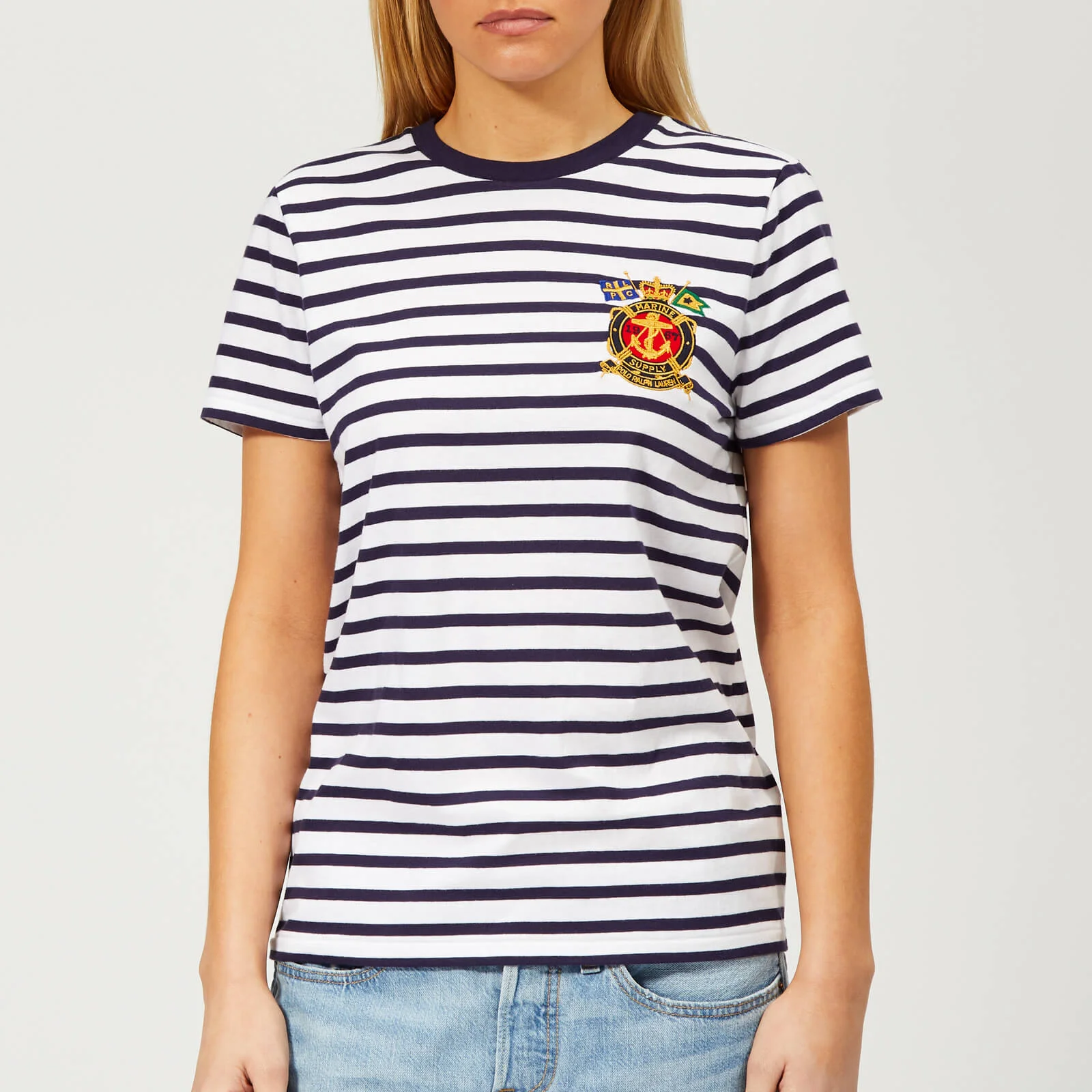 Polo Ralph Lauren Women's Cross Flag Stripe T-Shirt - Multi Image 1