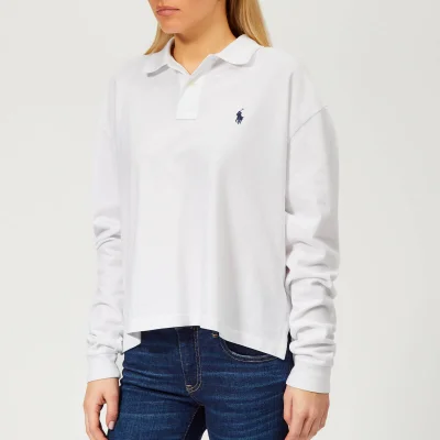 Polo Ralph Lauren Women's Oversized Long Sleeve Polo Shirt - White