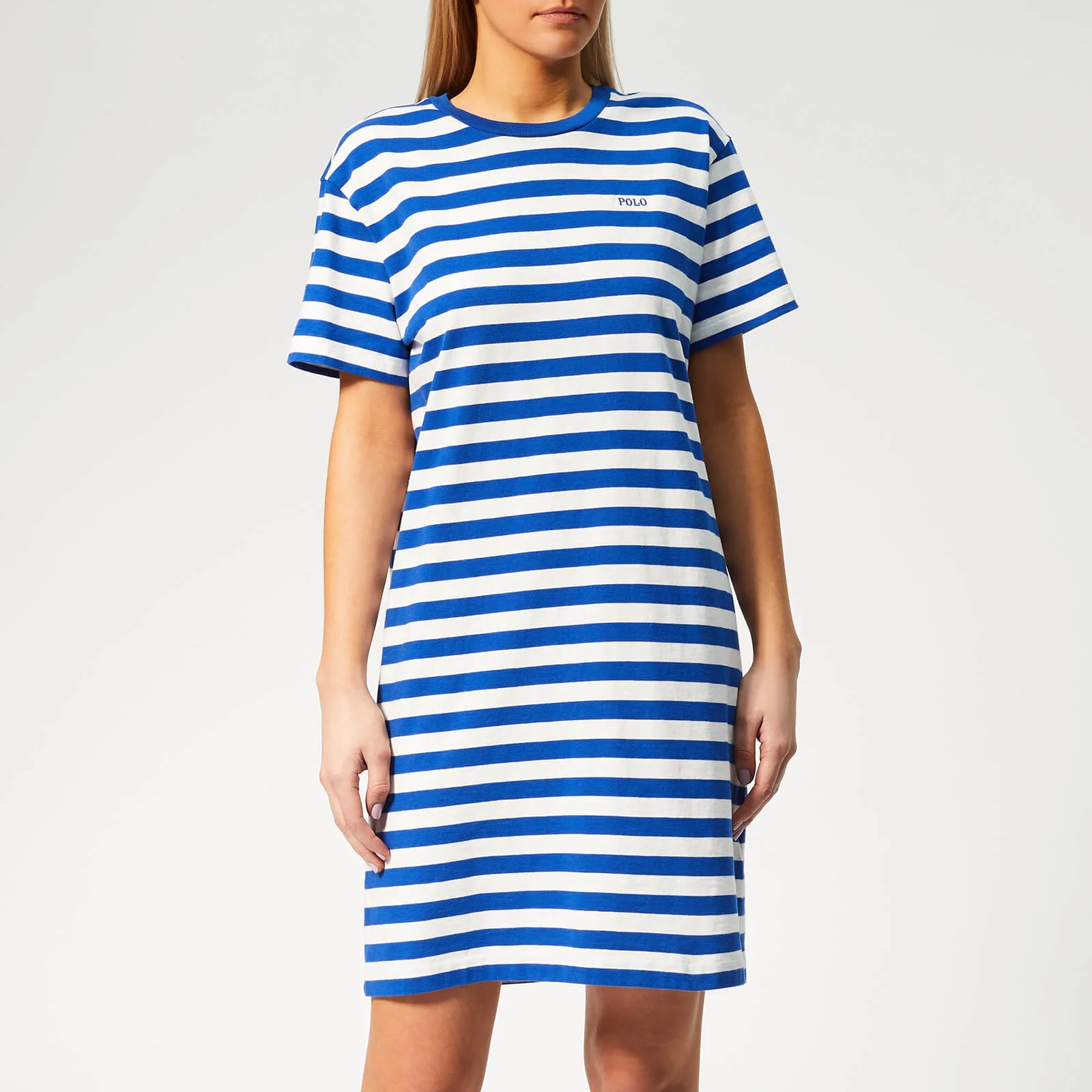 Polo Ralph Lauren Women's Stripe T-Shirt Dress - Blue/White Image 1