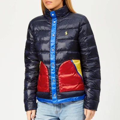 Polo Ralph Lauren Women's Colourblock Down Jacket - Navy/Multi