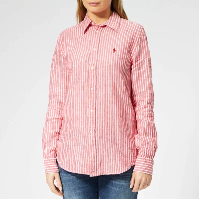 Polo Ralph Lauren Women's Stripe Linen Shirt - Red/White