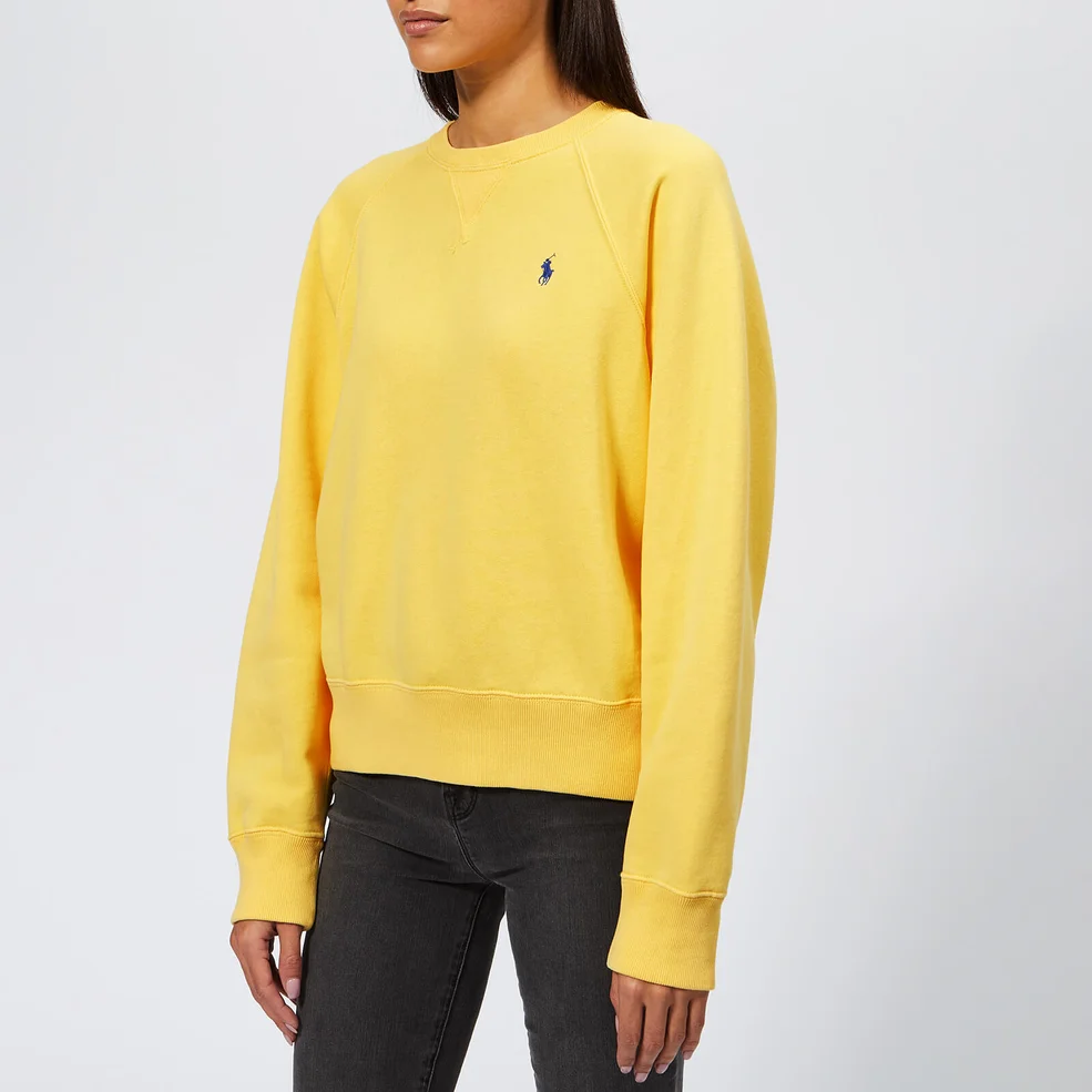Polo Ralph Lauren Women's PP Crew Neck Sweatshirt - Yellow Image 1