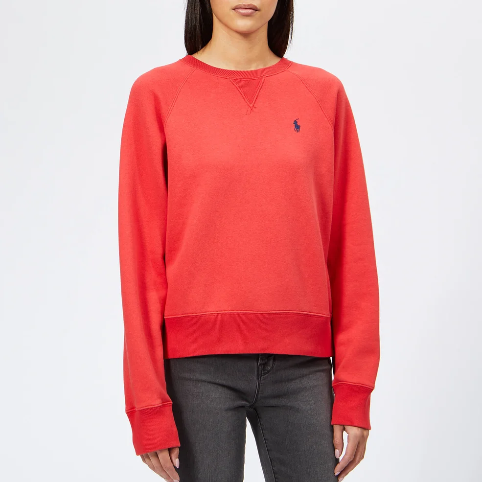 Polo Ralph Lauren Women's PP Crew Neck Sweatshirt - Red Image 1