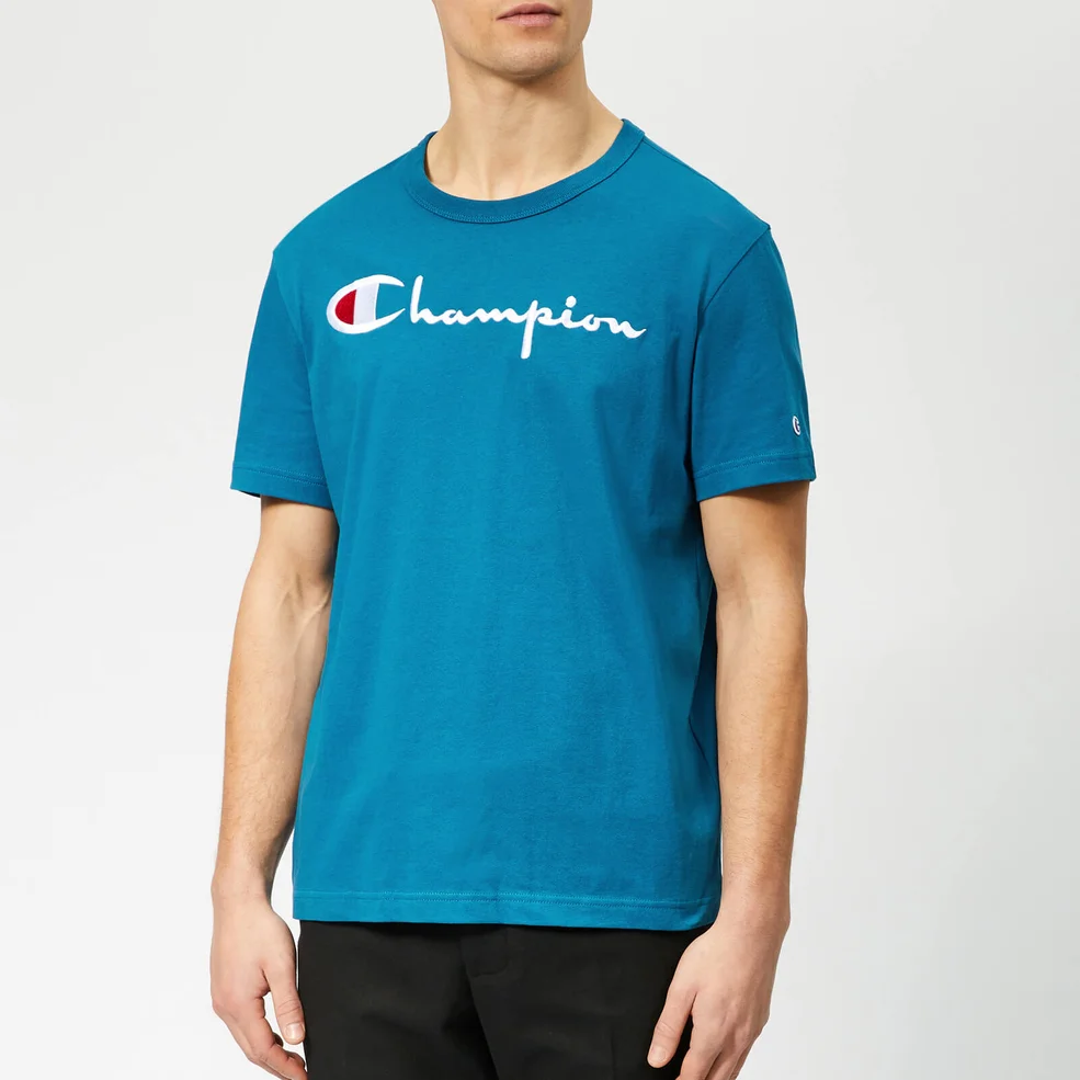 Champion Men's Script T-Shirt - Blue Image 1