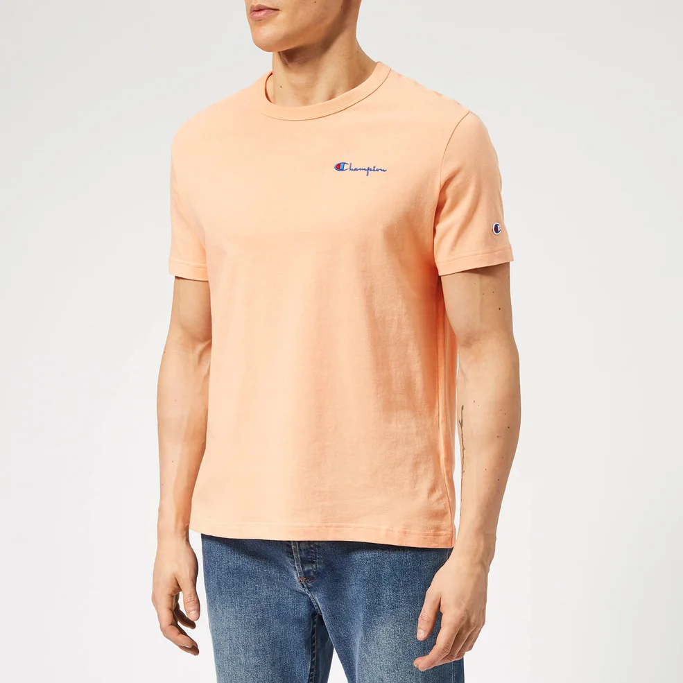Champion Men's Small Script T-Shirt - Peach Image 1