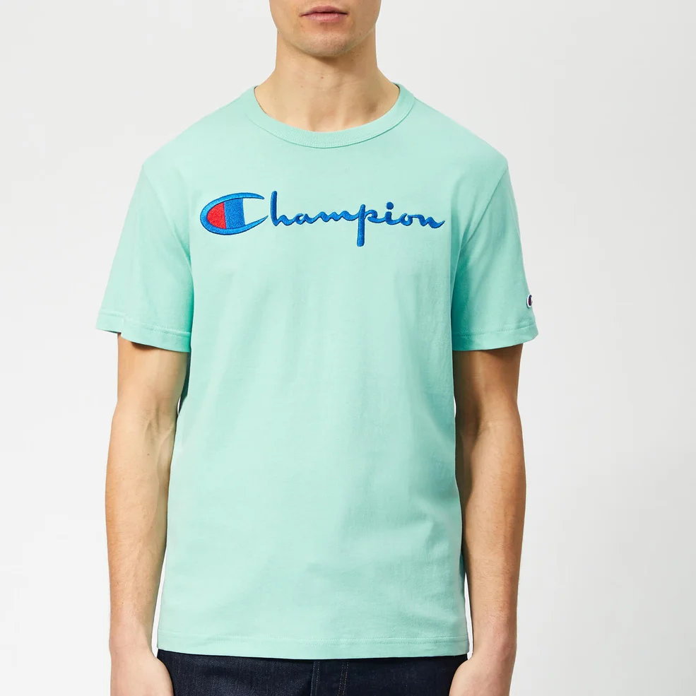 Champion Men's Script T-Shirt - Teal Image 1