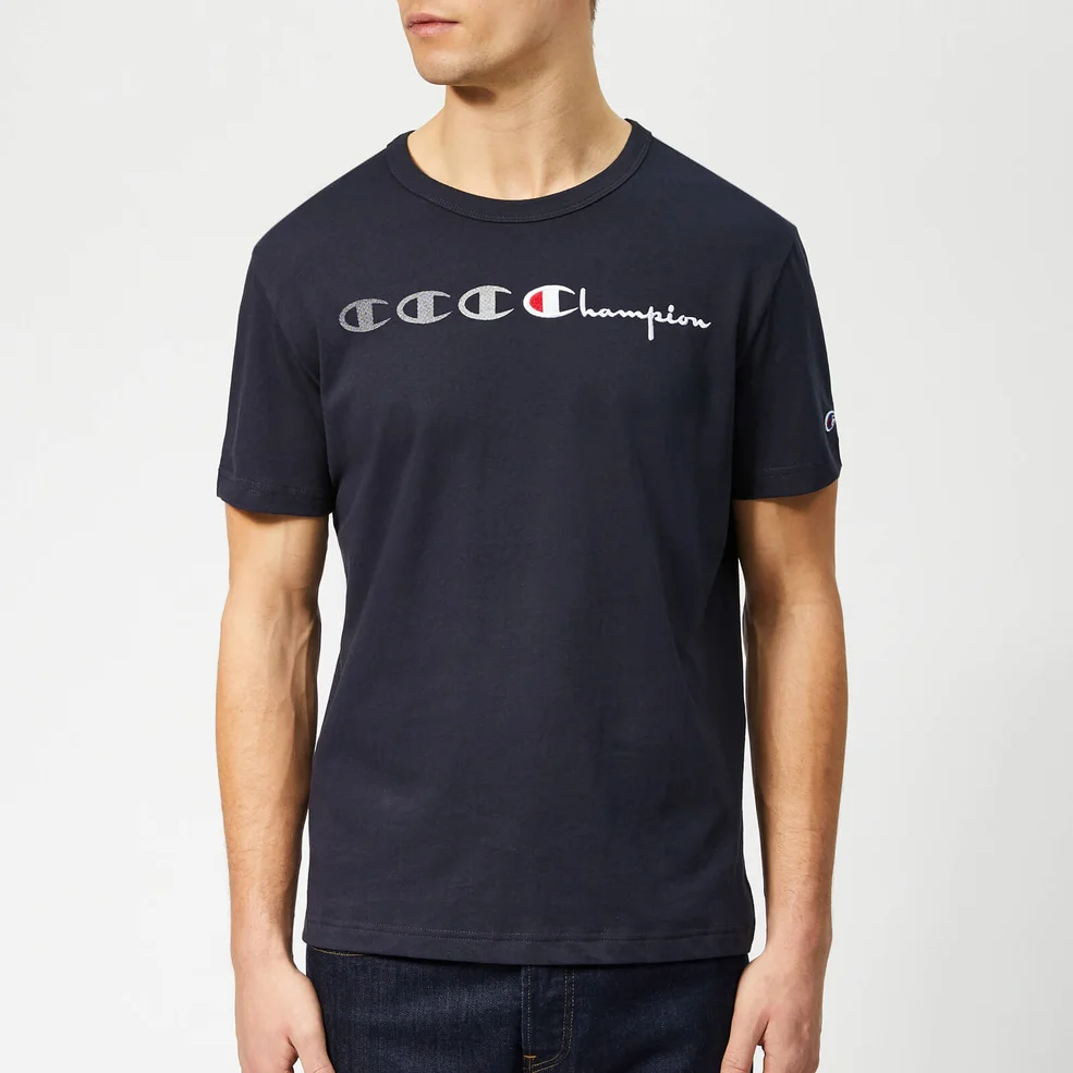 Champion Men's Triple Logo T-Shirt - Navy Image 1