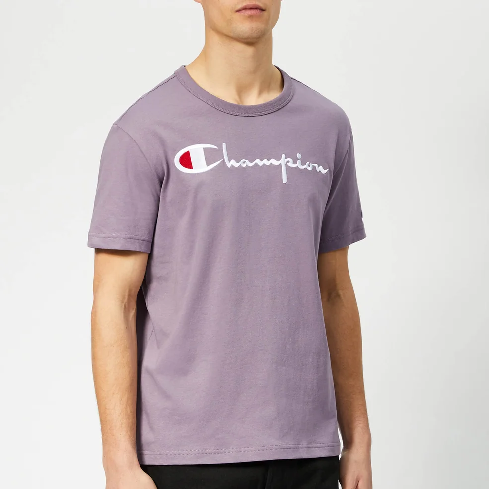 Champion Men's Script T-Shirt - Purple Image 1