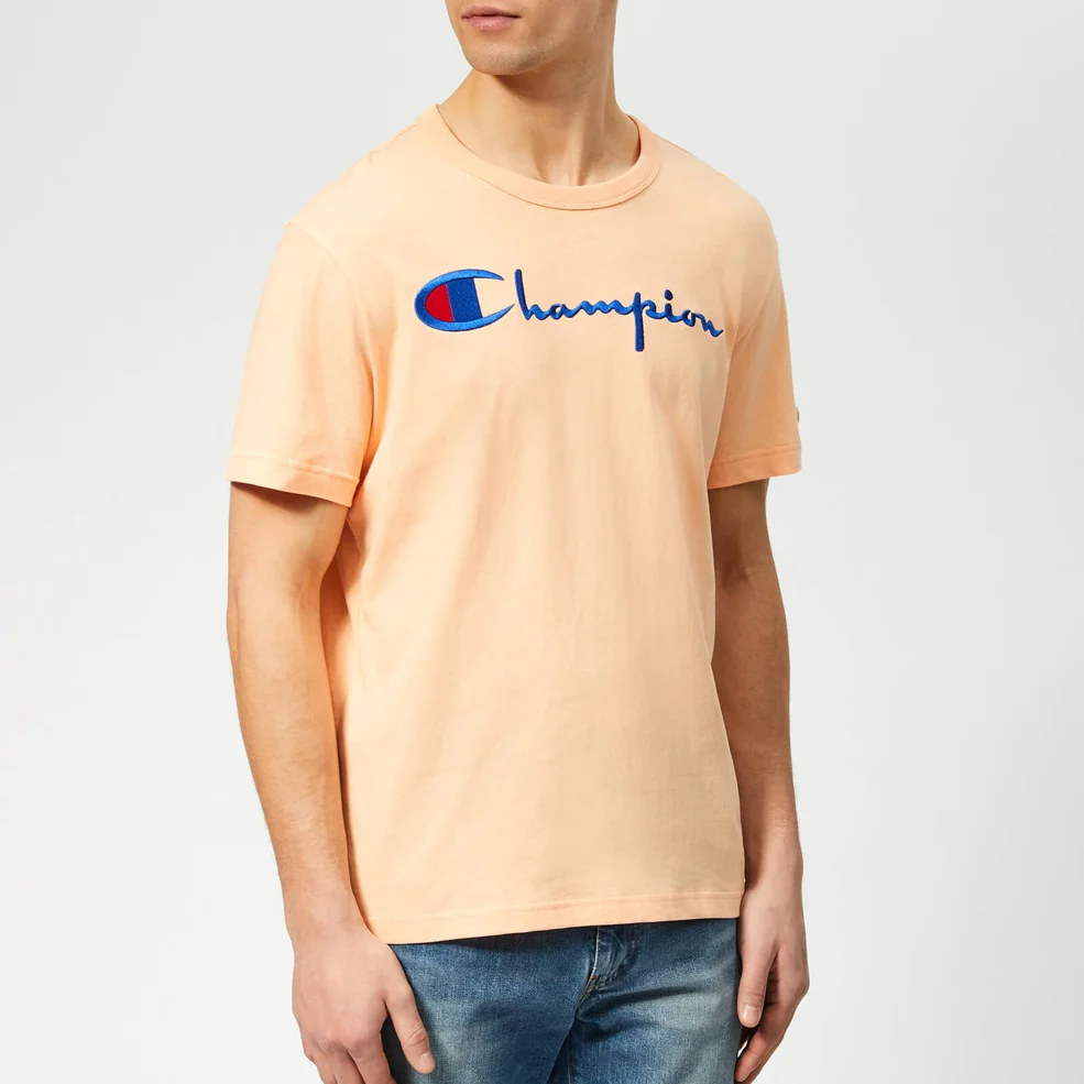 Champion Men's Script T-Shirt - Peach Image 1