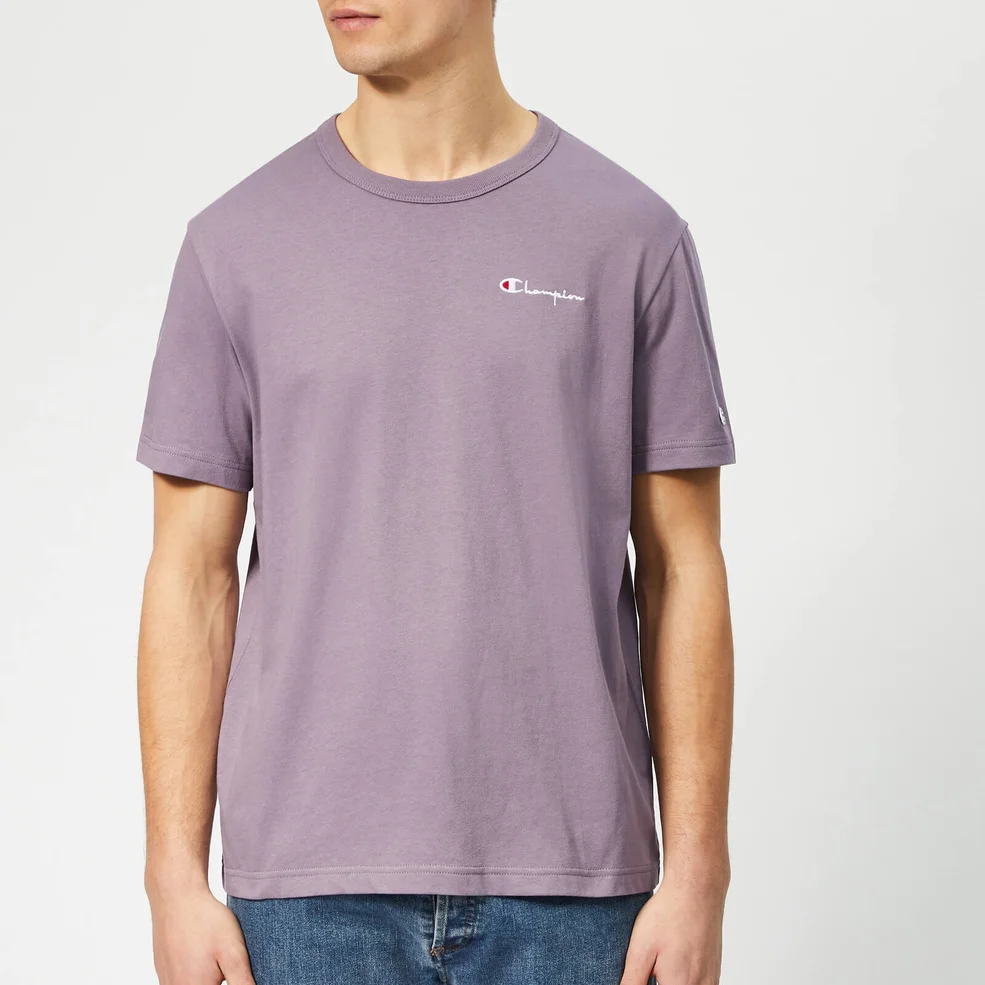 Champion Men's Small Script T-Shirt - Purple Image 1