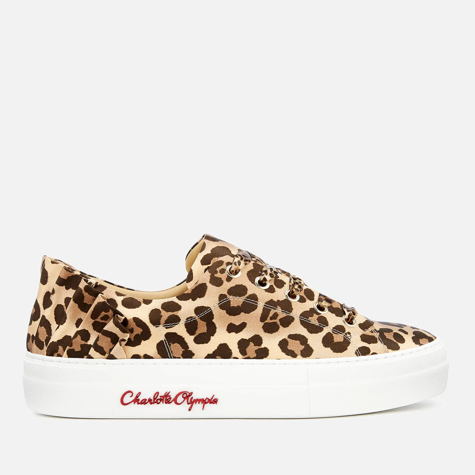 Charlotte Olympia Women's Satin Trainers - Leopard Image 1