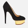 Charlotte Olympia Women's Dolly Platform Court Shoes - Black Suede - Image 1