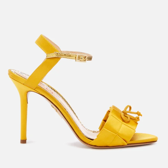 Charlotte Olympia Women's Satin High Sandals - Yellow/Gold