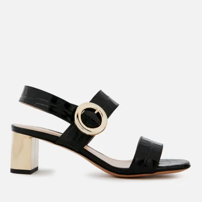 Mulberry Women's Block Heeled Sandals - Black/Gold
