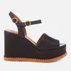 See By Chloé Women's Carrie Leather Wedge Sandals - Black - Image 1