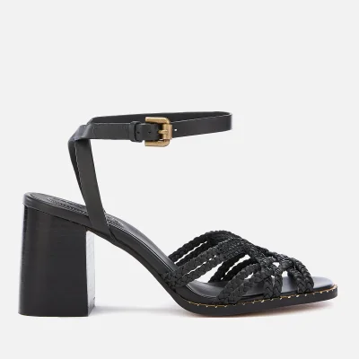 See By Chloé Women's Katie Braided Leather Block Heel Sandals - Black