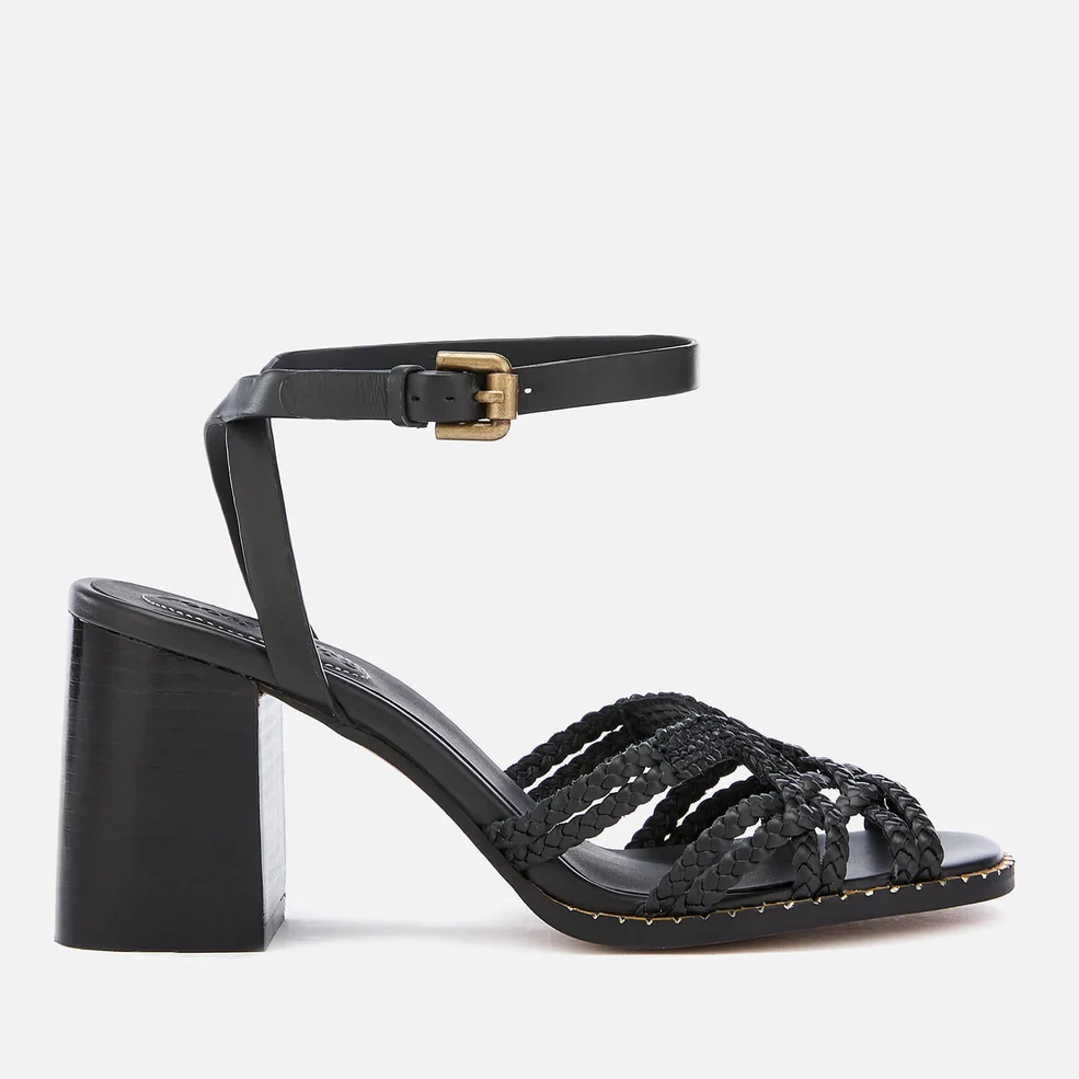 See By Chloé Women's Katie Braided Leather Block Heel Sandals - Black Image 1