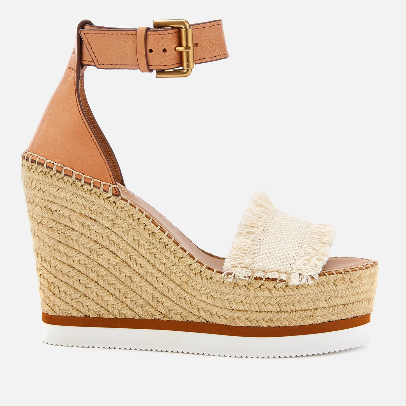 See By Chloé Women's Glyn Canvas Espadrille Wedge Sandals - Natural Image 1