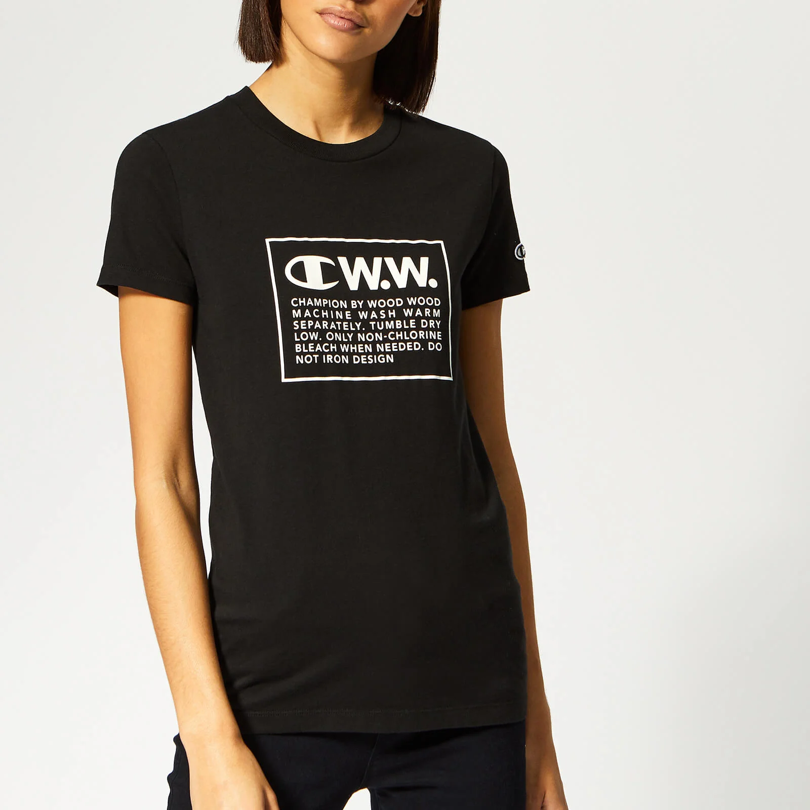 Champion X WOOD WOOD Women's Lyn Crew Neck T-Shirt - Black Image 1