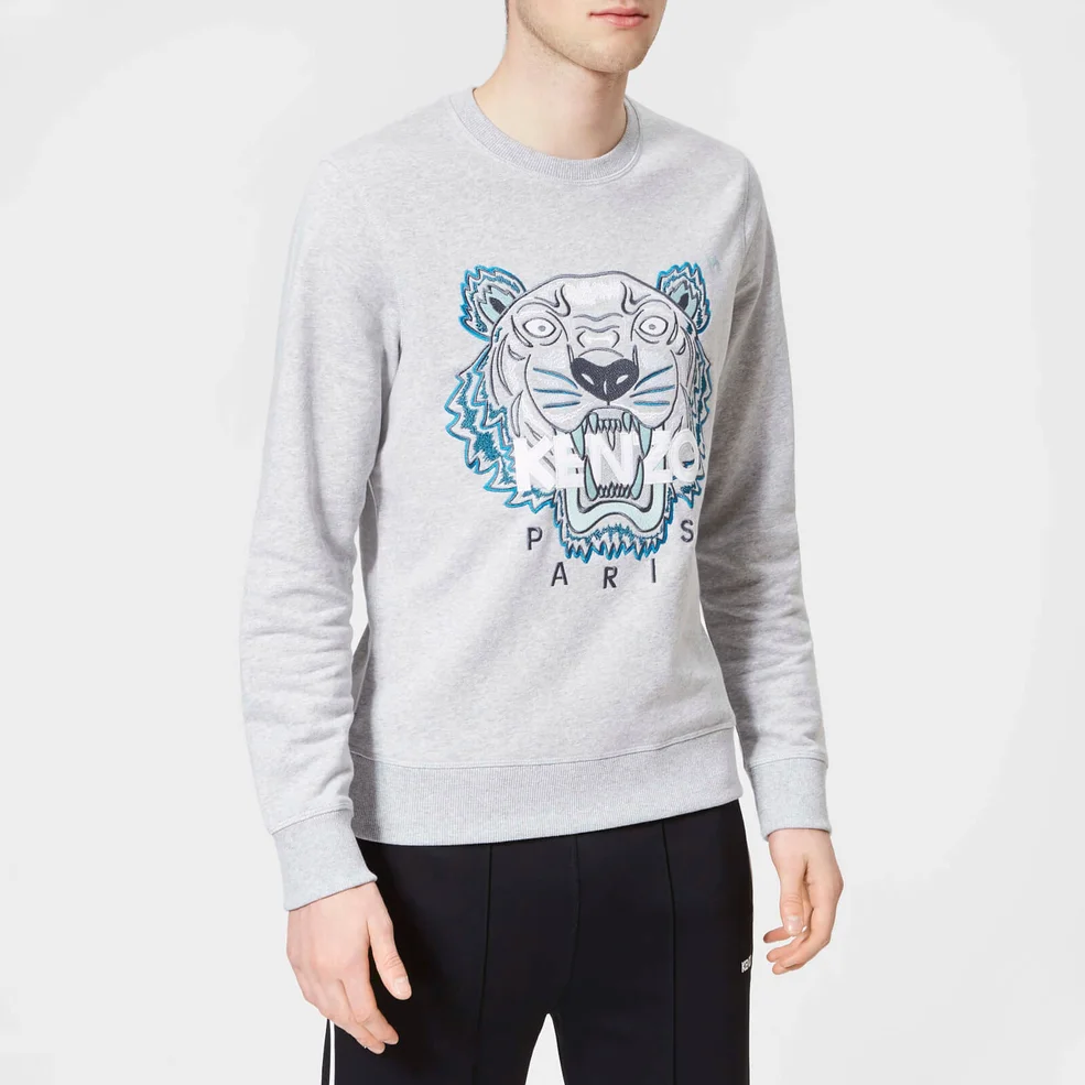 KENZO Men's Tiger Sweatshirt - Pale Grey Image 1