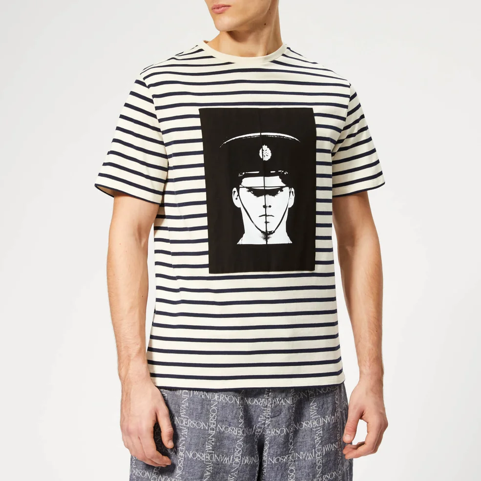 JW Anderson Men's G+G Police Print T-Shirt - Off White Image 1