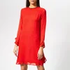 Ganni Women's Mullin Georgette Dress - Fiery Red - Image 1