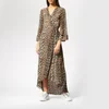 Ganni Women's Mullin Georgette Wrap Dress - Leopard - Image 1
