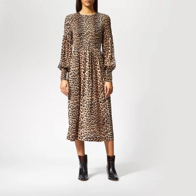 Ganni Women's Mullin Georgette Maxi Dress - Leopard